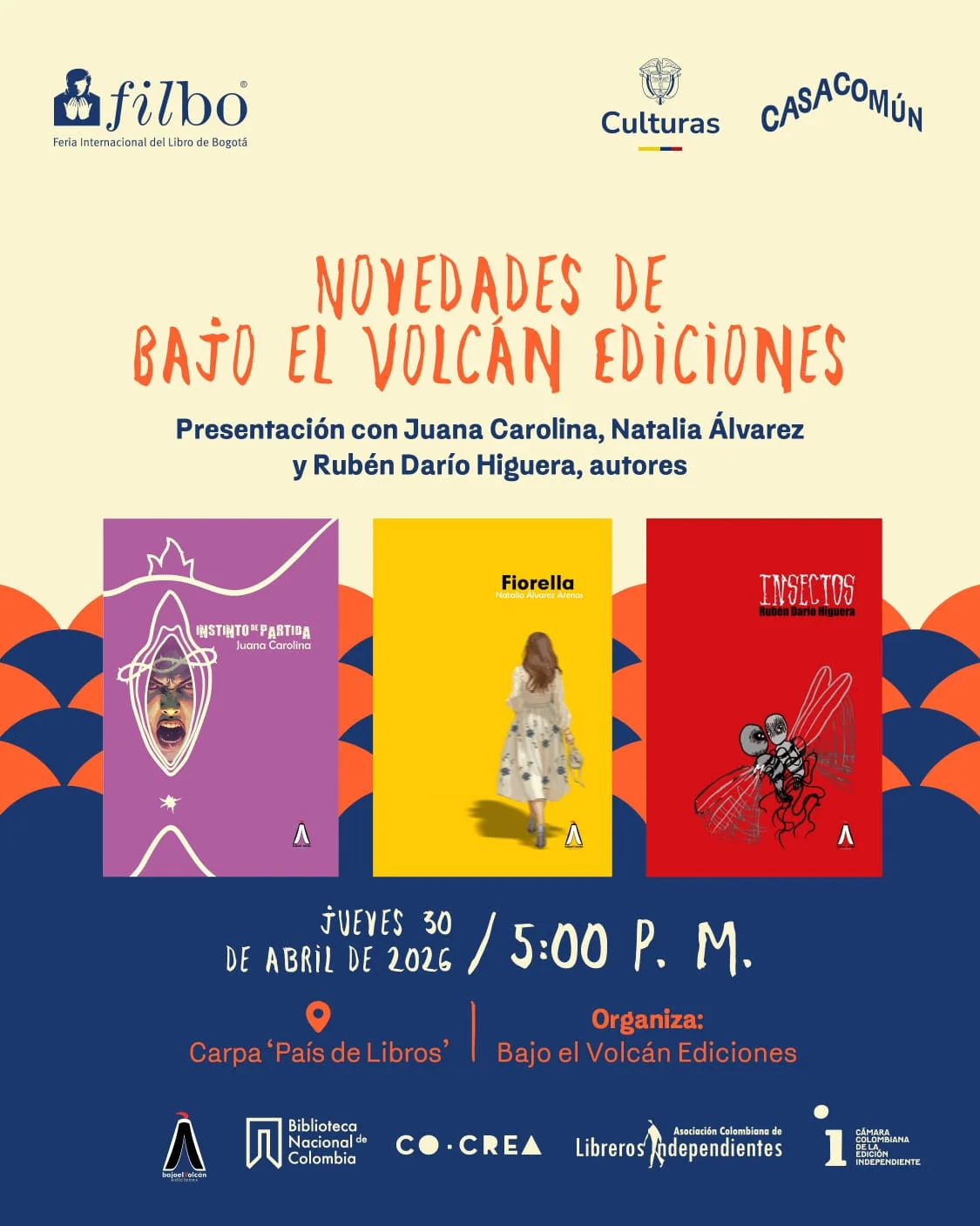 Presentación de libros con autores.